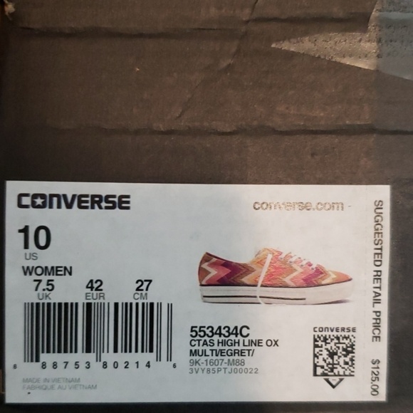 Converse X Missoni High Line Ox Multicolored Chevr - Picture 8 of 8